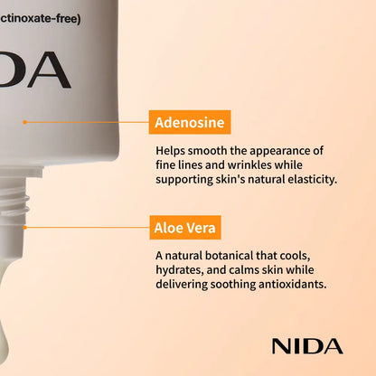 NIDA Invisible Fit Sun Cream (Korean Formula, SPF50+, PA++++) NIDA
