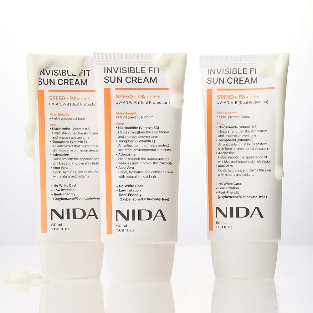 NIDA Invisible Fit Sun Cream (Korean Formula, SPF50+, PA++++) NIDA