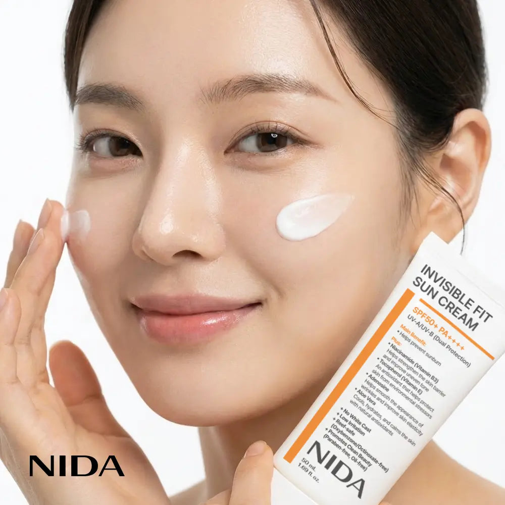 NIDA Invisible Fit Sun Cream (Korean Formula, SPF50+, PA++++) NIDA