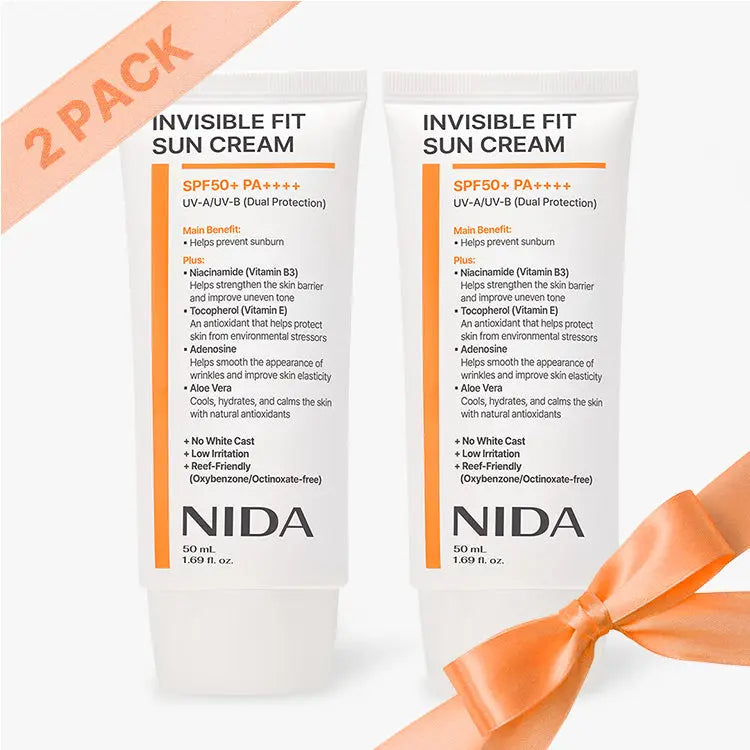 NIDA Invisible Fit Sun Cream (Korean Formula, SPF50+, PA++++) NIDA