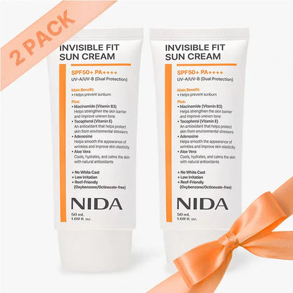 NIDA Invisible Fit Sun Cream (Korean Formula, SPF50+, PA++++) NIDA