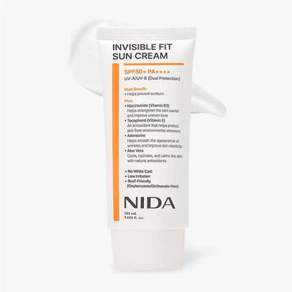 NIDA Invisible Fit Sun Cream (Korean Formula, SPF50+, PA++++) NIDA