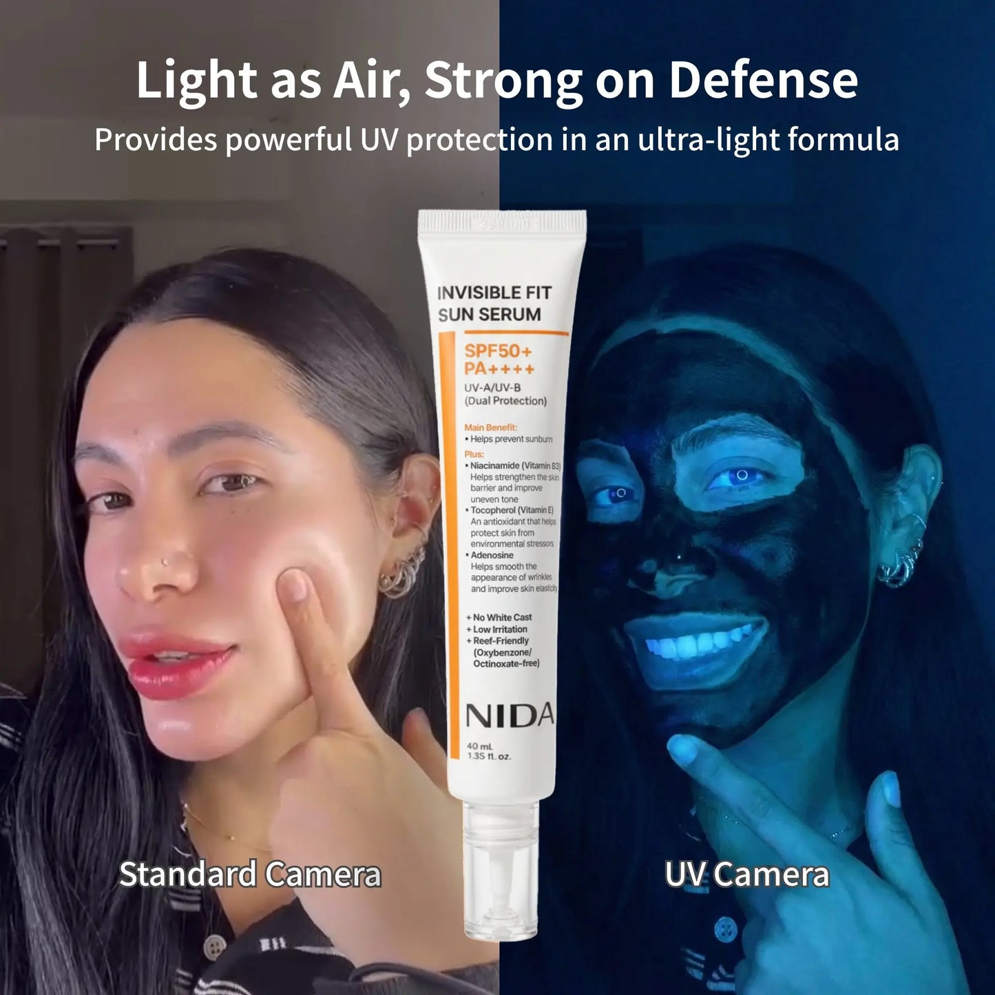 NIDA Invisible Fit Sun Serum (Korean Formula, SPF50+, PA++++) NIDA