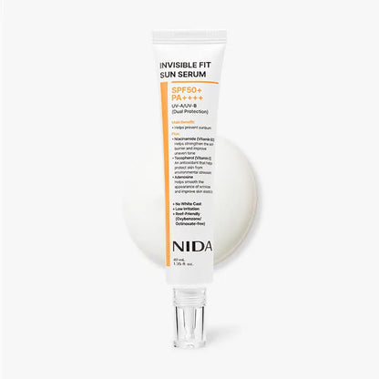 NIDA Invisible Fit Sun Serum (Korean Formula, SPF50+, PA++++) NIDA
